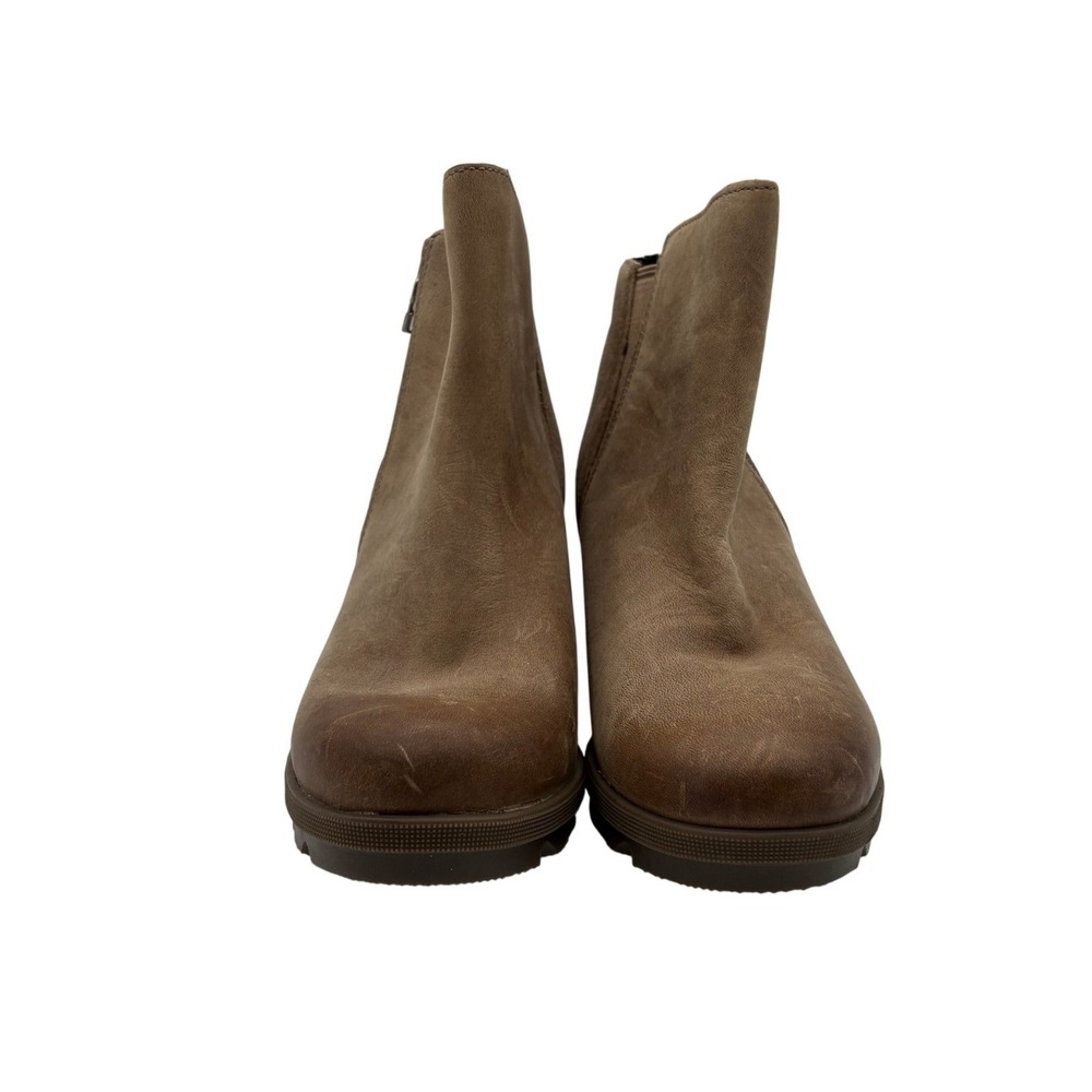 Sorel Arctic Wedge II Boots Womens 7 Brown Good Leather Side Zip NL3365-240